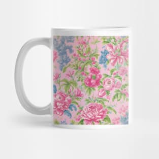 French toile flowers on pink Mug